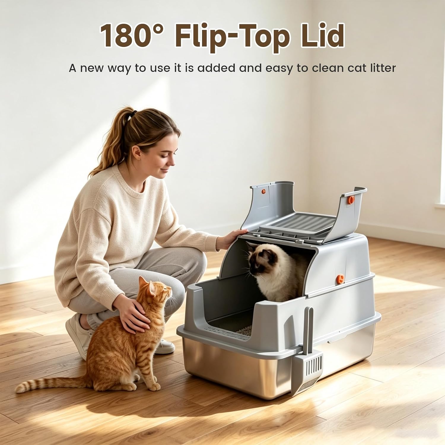 Extra Large Enclosed Cat Litter Box - Hình 2