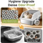 Large Stainless Steel Cat Litter Box - Hình 7