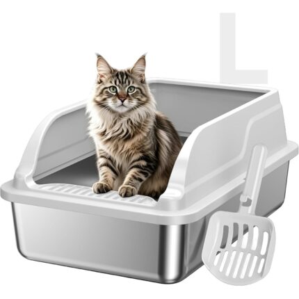 Large Stainless Steel Cat Litter Box