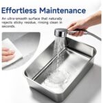 Durable Stainless Steel Cat Litter Box - Hình 5