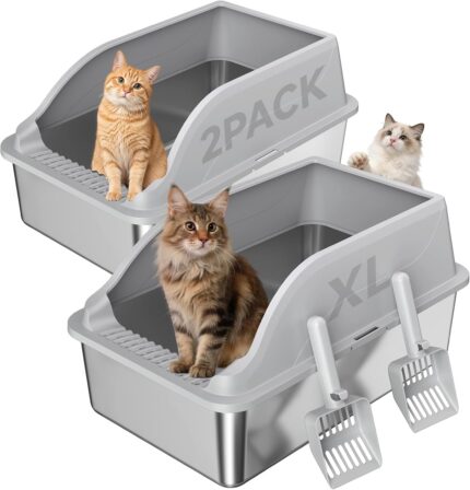 XL Cat Litter Boxes 2-Pack