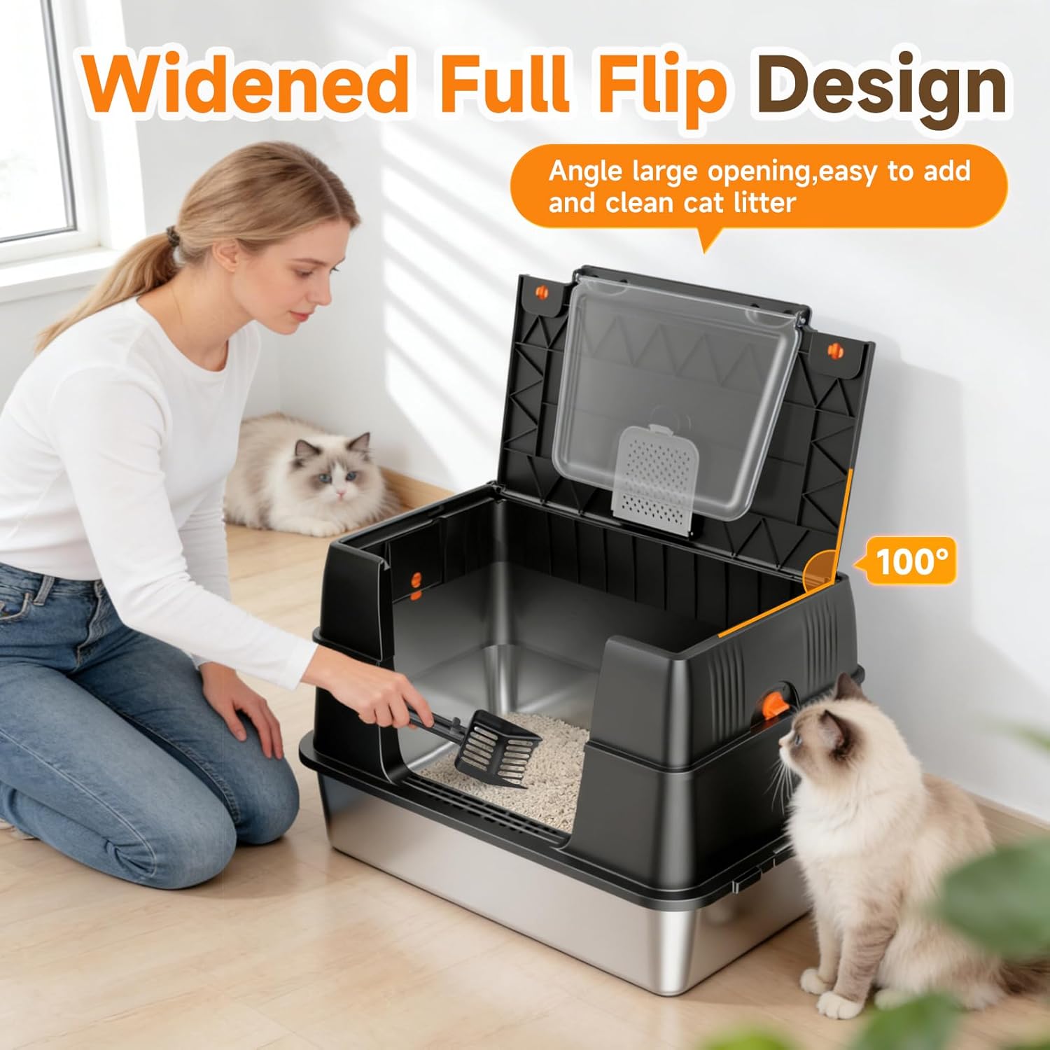XL Enclosed Cat Litter Box - Hình 2